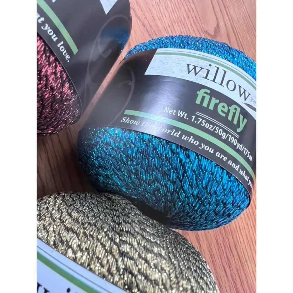 Discontinued Willow Yarns Firefly Metallic Ladder Yarn Lot (4 Skeins)